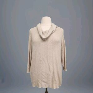 DressBarn Beige cowlneck ribbed 3/4 sleeve Sweater size 3X
